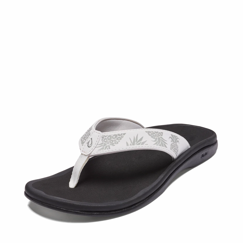 Everyday Use OluKai Women's Ohana Thong Sandal in Bright White Print/Hua