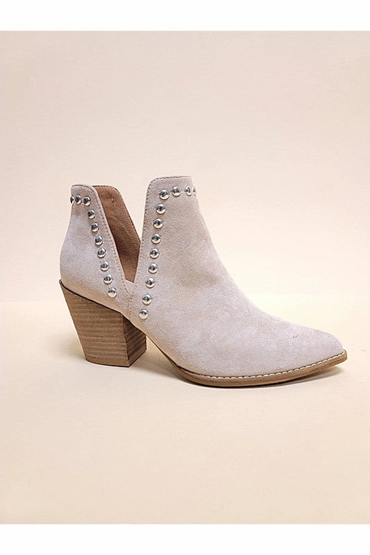 Cozy And Stylish Misty - Elegant Side cut Stud Booties For Women