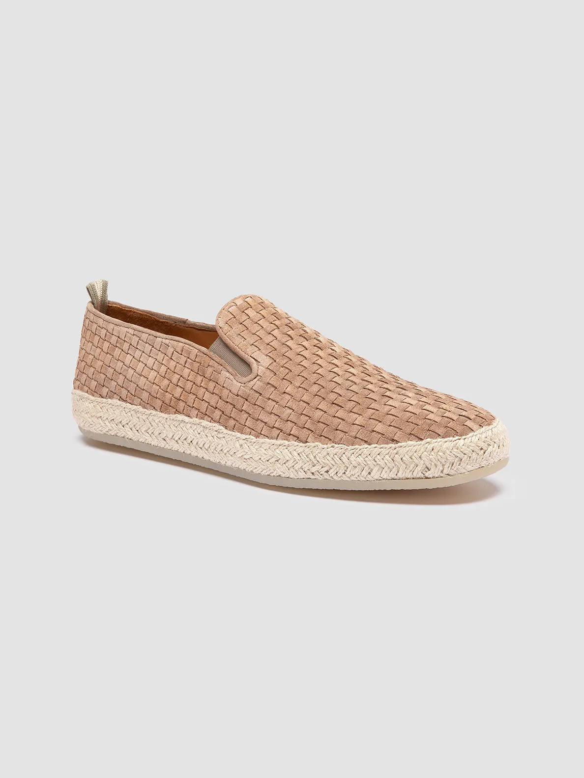 Flat Formal Occasions BOWLINE 001 - Beige Woven Espadrille Shoes