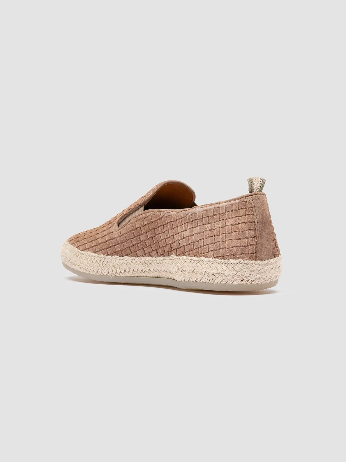 BOWLINE 001 - Beige Woven Espadrille Shoes Versatile Slip-Ons Sharp Silhouette
