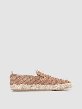 Commuter Shoes Ground Firm BOWLINE 001 - Beige Woven Espadrille Shoes