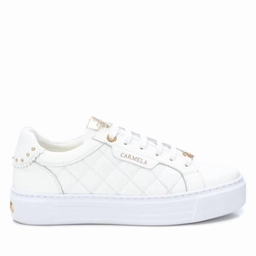 Women's Leather Trainer Sneakers In White Stable Walk