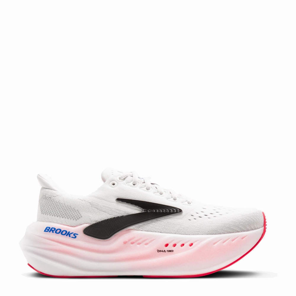 Plus Size Brooks Women's Glycerin Max Sneakers in White/Black/Diva Pink