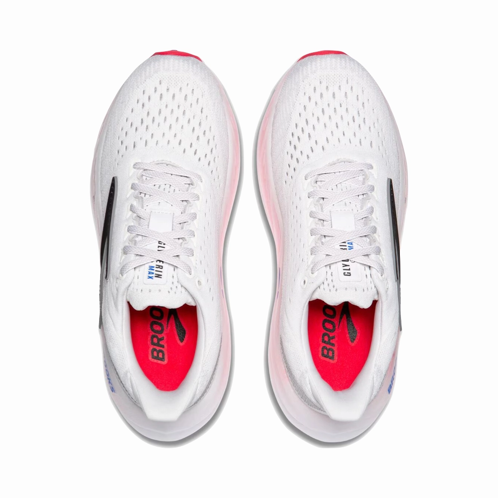 Brooks Women's Glycerin Max Sneakers in White/Black/Diva Pink Plain Finish