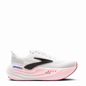 Plus Size Brooks Women's Glycerin Max Sneakers in White/Black/Diva Pink