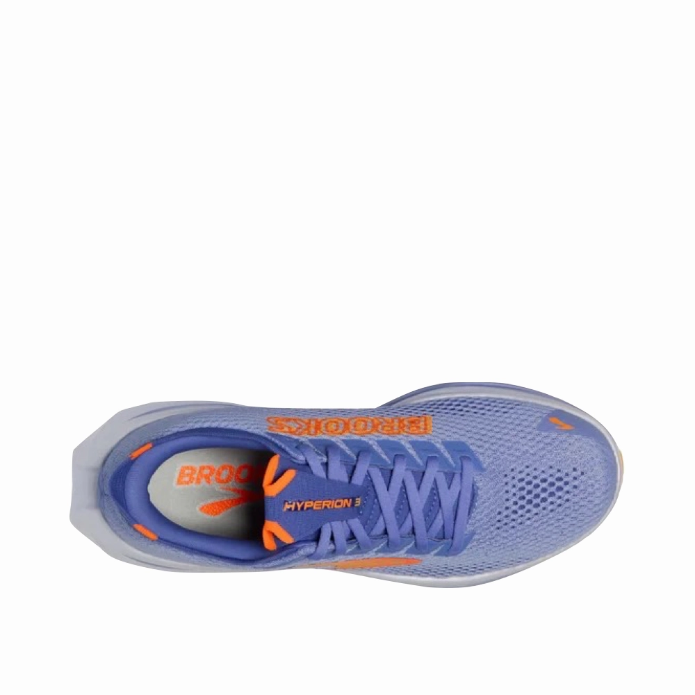 Brooks Women's Hyperion 3 Sneaker in Blue Heron/Orange/White Cool Urban MoistureWicking