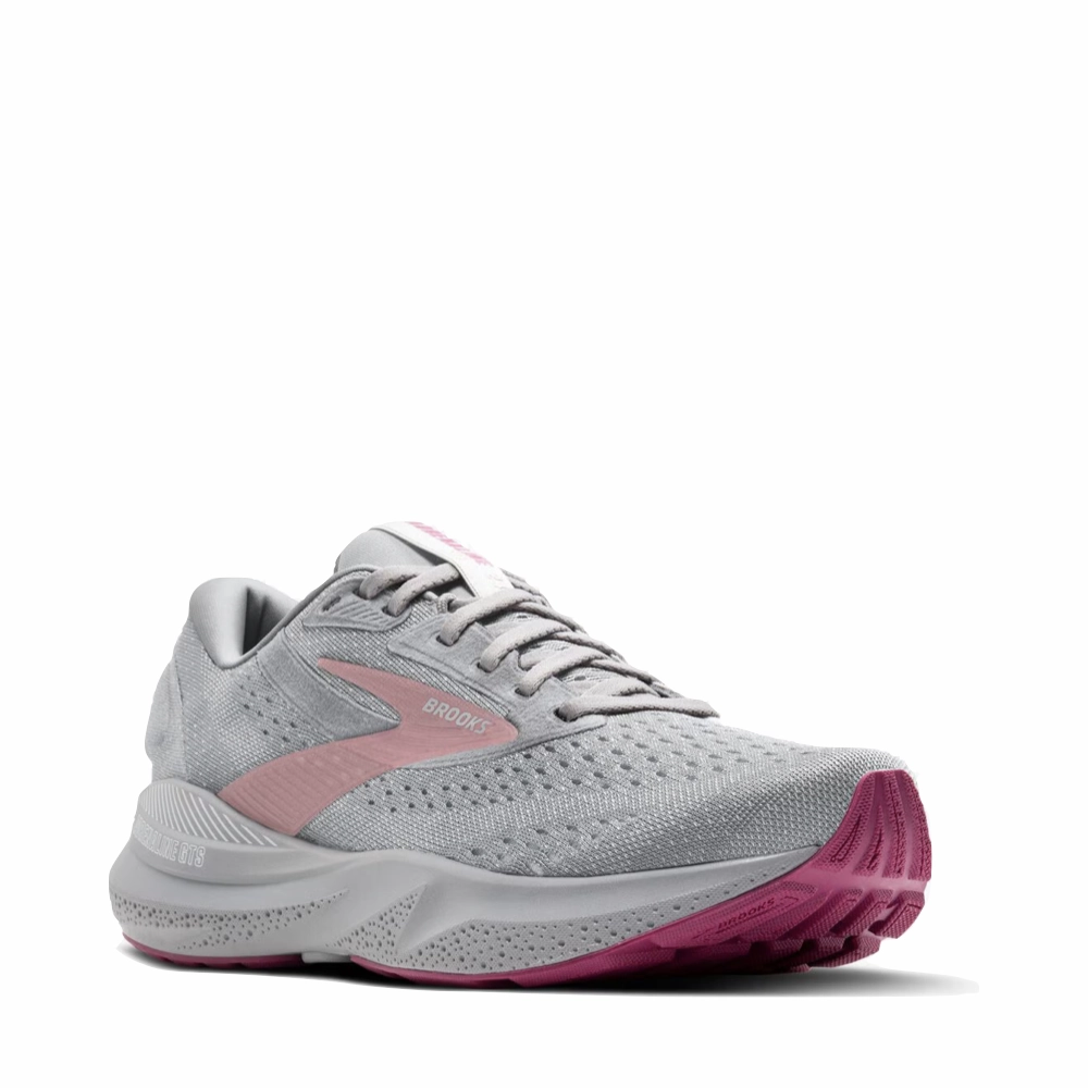 Brooks Women's Adrenaline GTS 24 Sneaker in Alloy/White/Zephyr Effortless Move Slim Profile