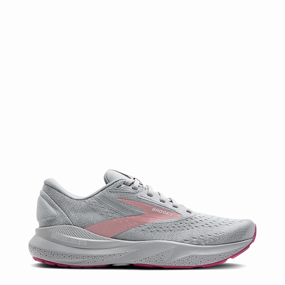 Relax Fit Brooks Women's Adrenaline GTS 24 Sneaker in Alloy/White/Zephyr