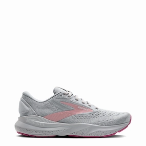 Relax Fit Brooks Women's Adrenaline GTS 24 Sneaker in Alloy/White/Zephyr
