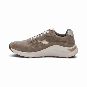 Track ready Fashion Fit Women's Emily Lace Up Sneakers In Taupe