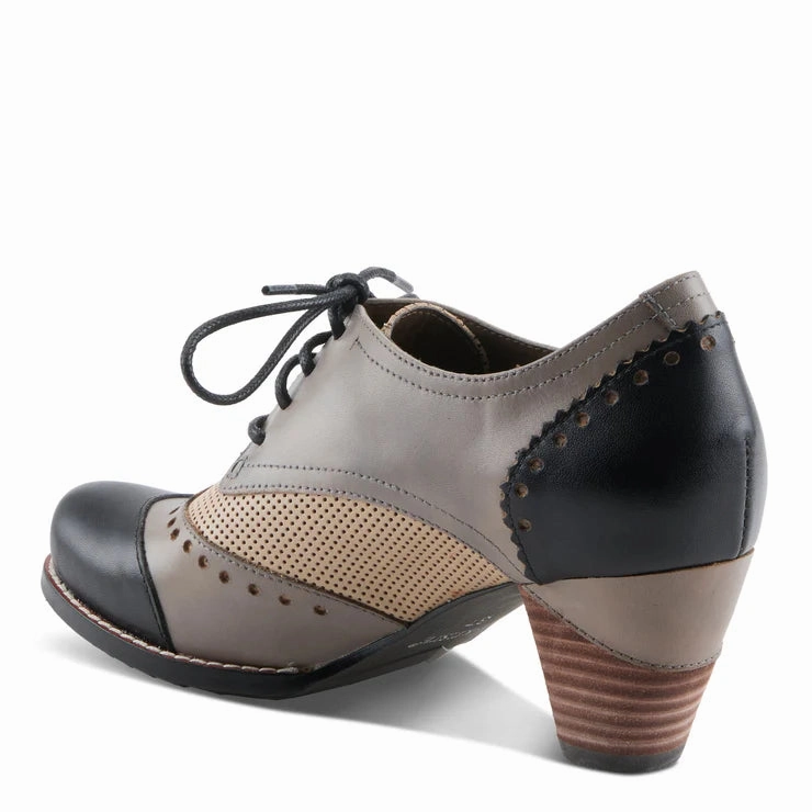 Spring Step Women's Bardot Tie Pump in Black Multi Any Outfit Stable Support