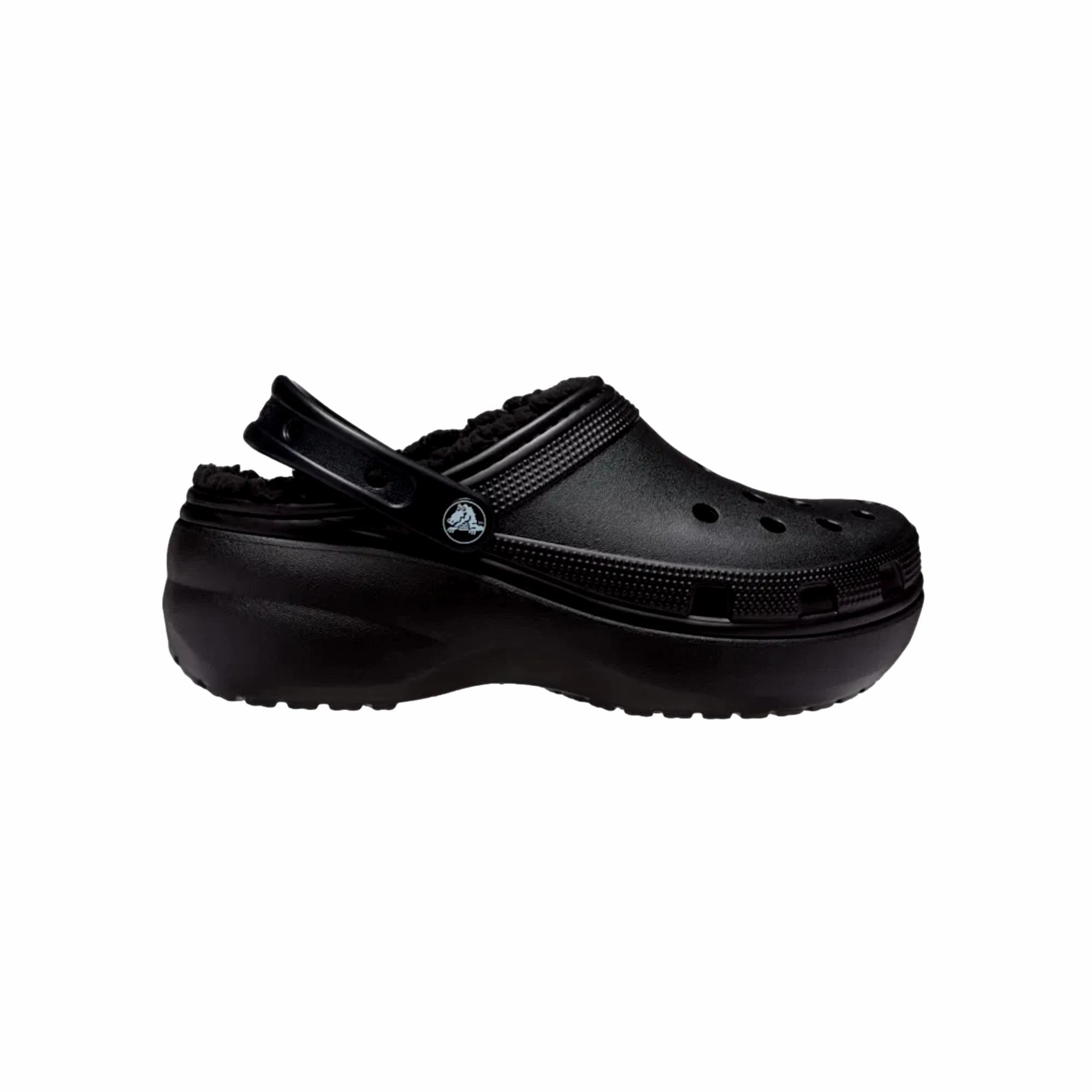 Crocs Classic Fuzz Lined Platform Clogs Black  207938-001 Women's Foam Pod Cushioning