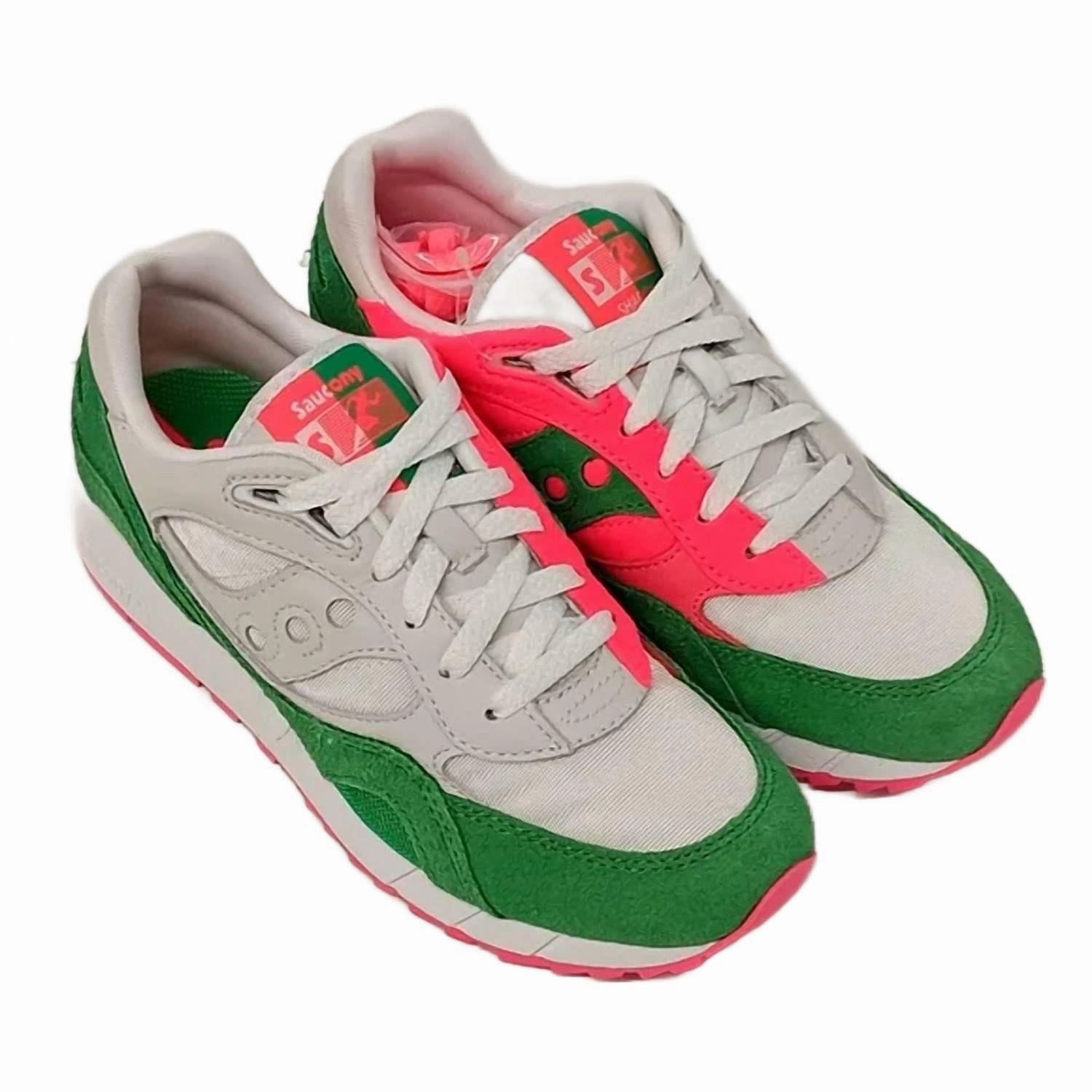 Outfit Blend Women's Shadow 6000 "split" Low Top Sneakers In Green & White