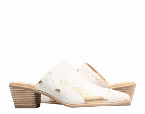 Streamlined Build Chocolat Blu Clint Gold Pony Hair Women's Mule