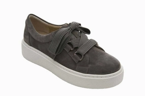 Women's Yevka Suede Sneaker In Mouse Impact Diffusion Design Blown Rubber Outsole