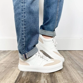 High   Top Style Women's Gabbie Sneaker In White/sand