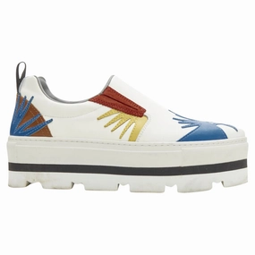 MSGM leather starburst patchwork point toe platform sneaker Decoupled Heel Construction Rockered Sole