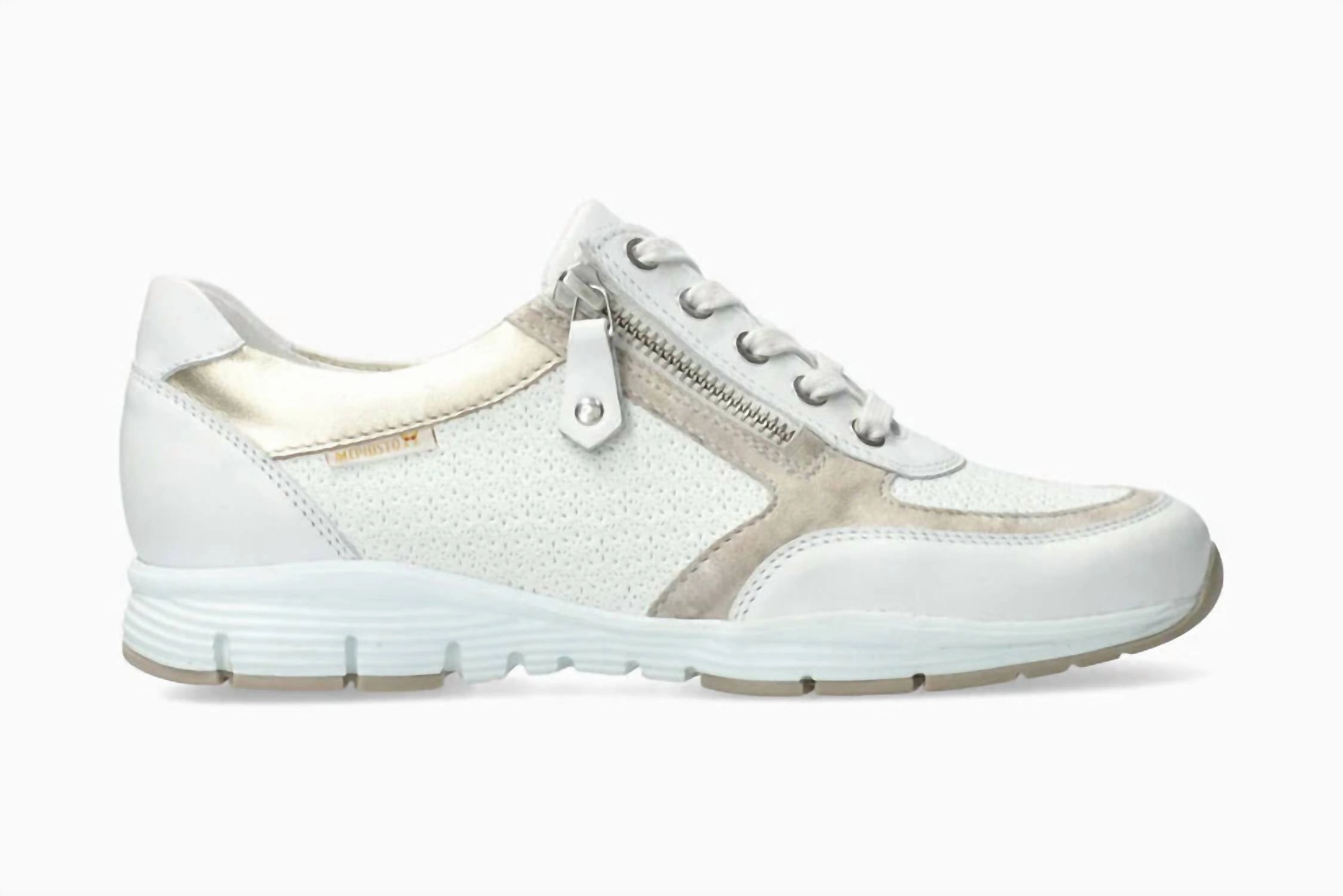 Women's Ylona Zipper Sneaker In White Fashion Active Ankle Ease