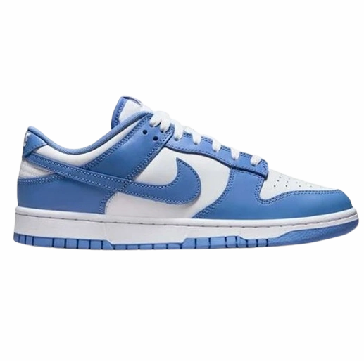 Contoured Footbed Shape Nike Men's Dunk Low Retro Shoes - Polar Blue / White
