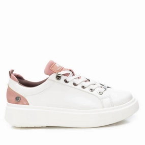 Dynamic Arch Bridge Women's Casual Sneakers In White And Pink
