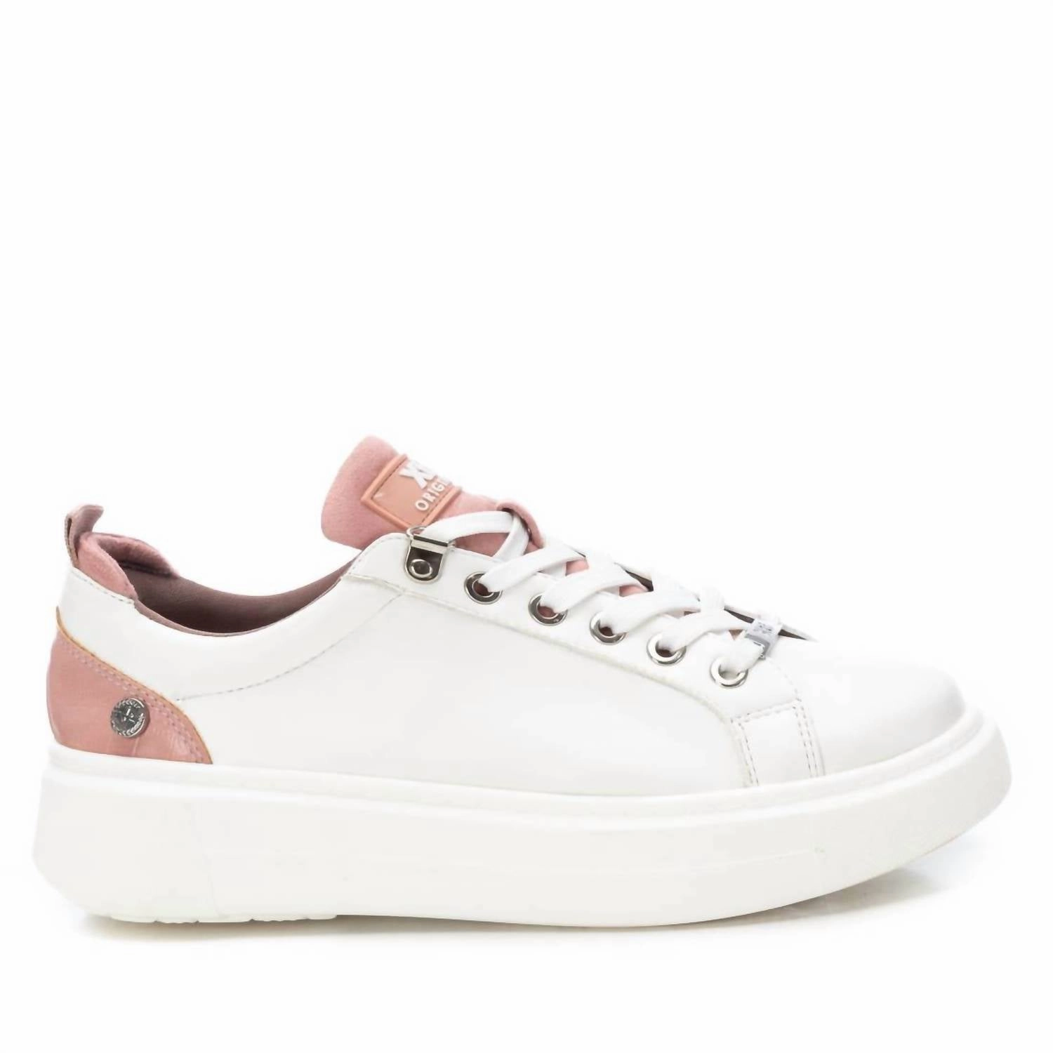 Dynamic Arch Bridge Women's Casual Sneakers In White And Pink