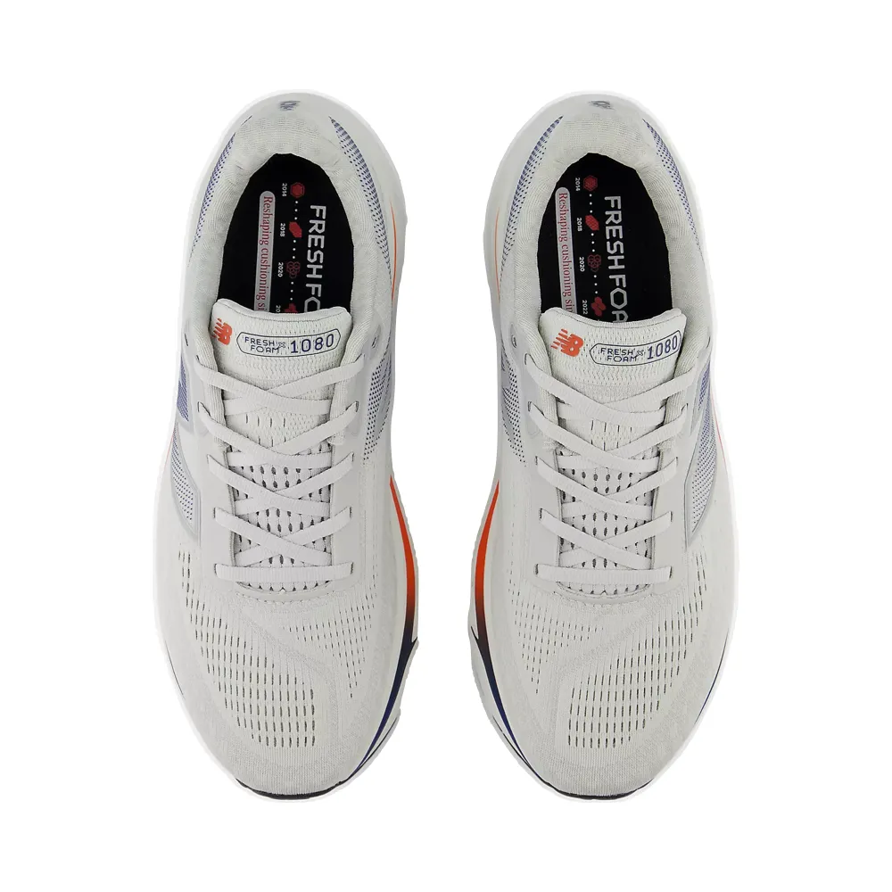 New Balance Men's Fresh Foam X 1080v14 in Grey Matter with Silver Metallic and Inkwell Jogger Style Urban Minimal