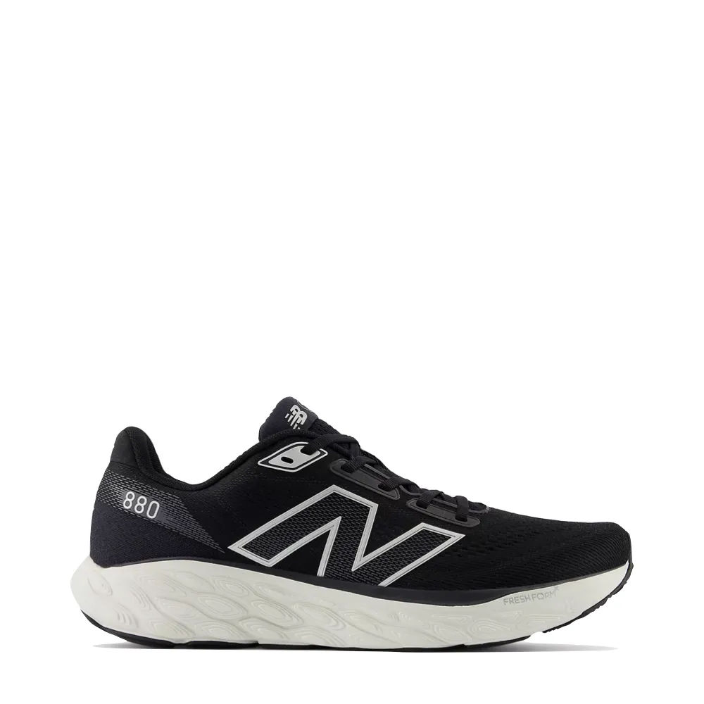 New Balance Men's Fresh Foam X 880v14 in Black with Sea Salt and Silver Metallic Step Flow