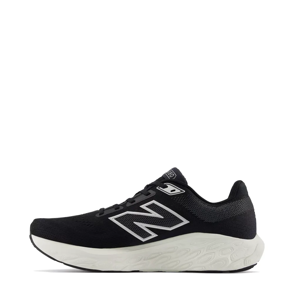 New Balance Men's Fresh Foam X 880v14 in Black with Sea Salt and Silver Metallic No Bulk Lightweight Mesh