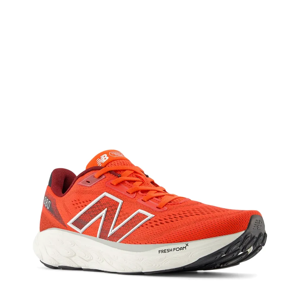New Balance Men's Fresh Foam X 880v14 in Neo Flame with Mercury Red Flat Style