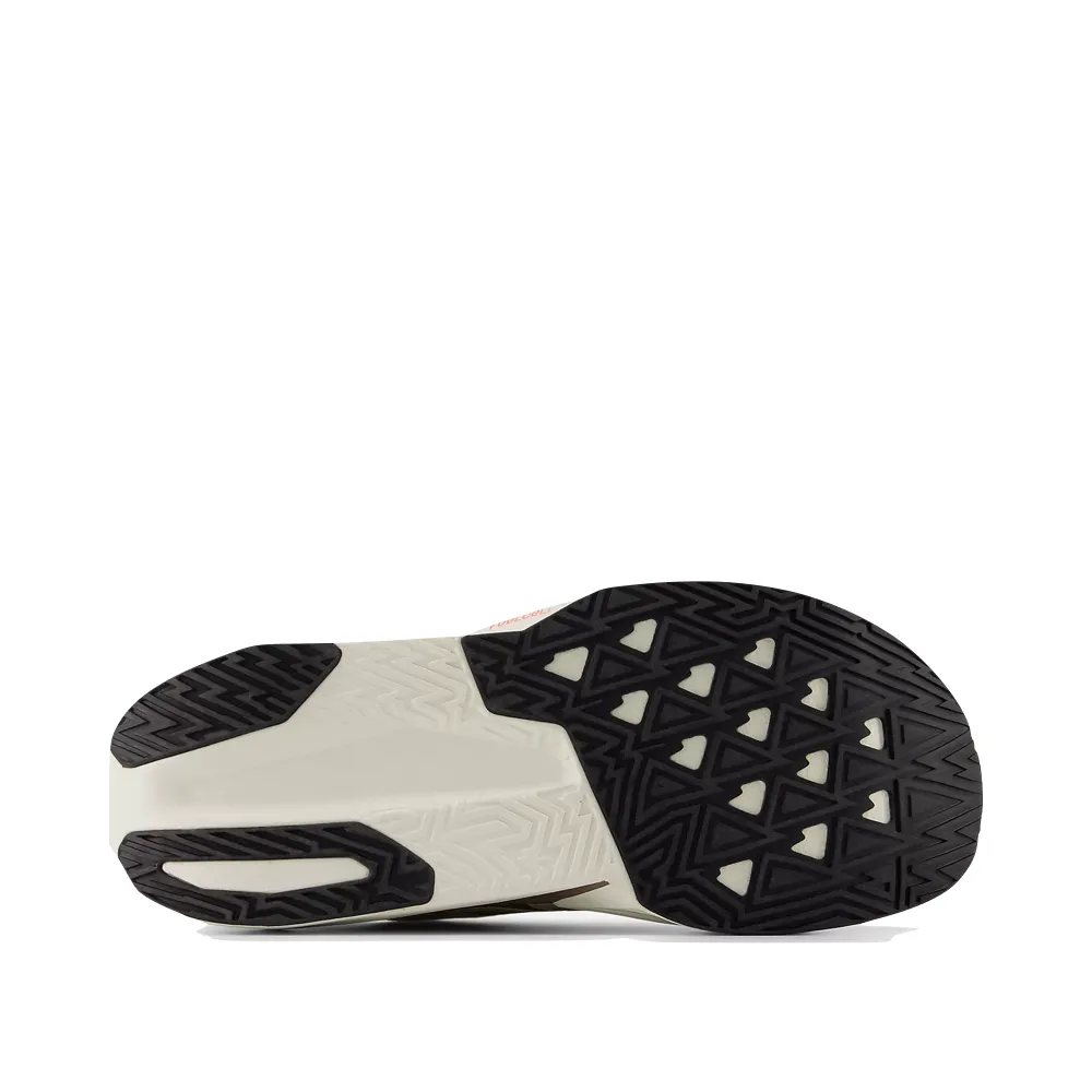 New Balance Men's FuelCell Rebel v5 Sneaker in Angora with Earth Shadow and Sea Salt Compact Build Easy To Clean