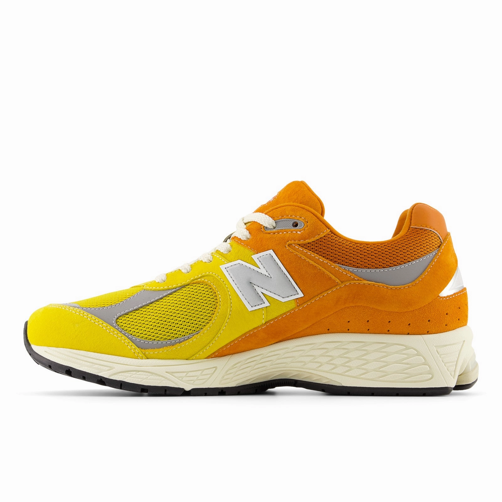medium fit running in a suspension bridge area shoes New Balance Men's 2002R Shoes - Ginger Lemon / Classic Orange / Shadow Grey
