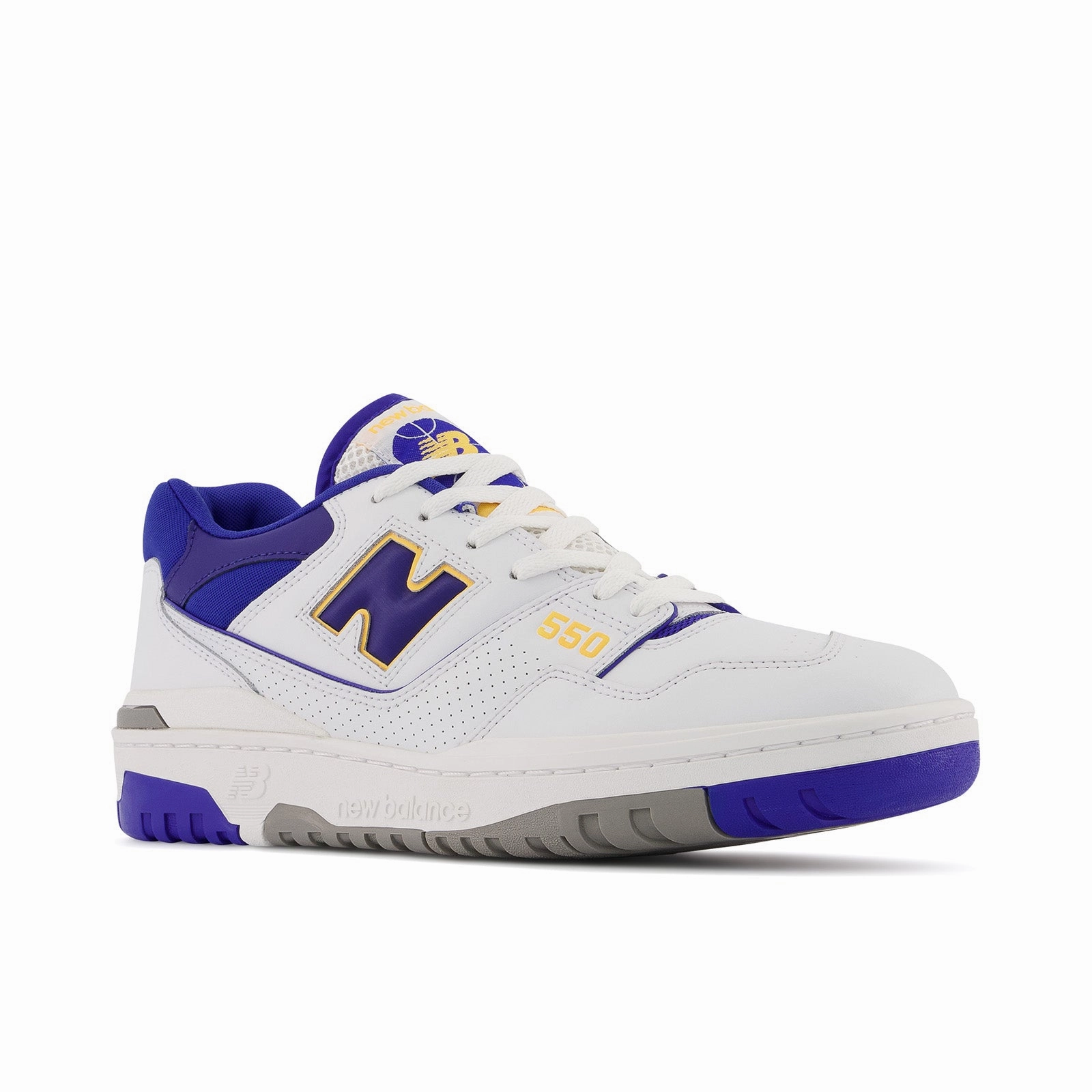New Balance Men's 550 Lakers Shoes - White / Purple / Gold dual - density sole shoes