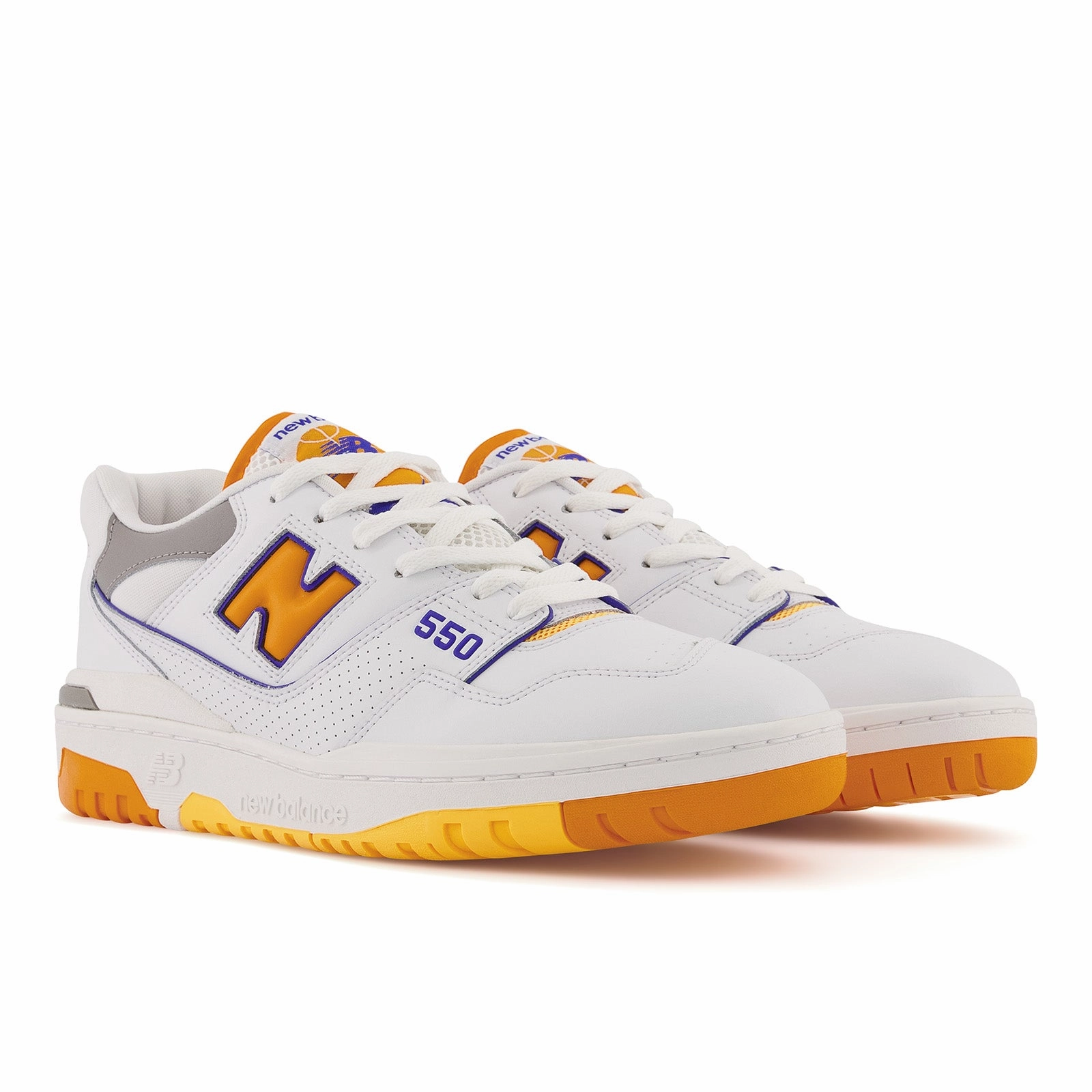 Air Zoom New Balance Men's 550 Lakers Shoes - White / Vibrant Orange / Purple
