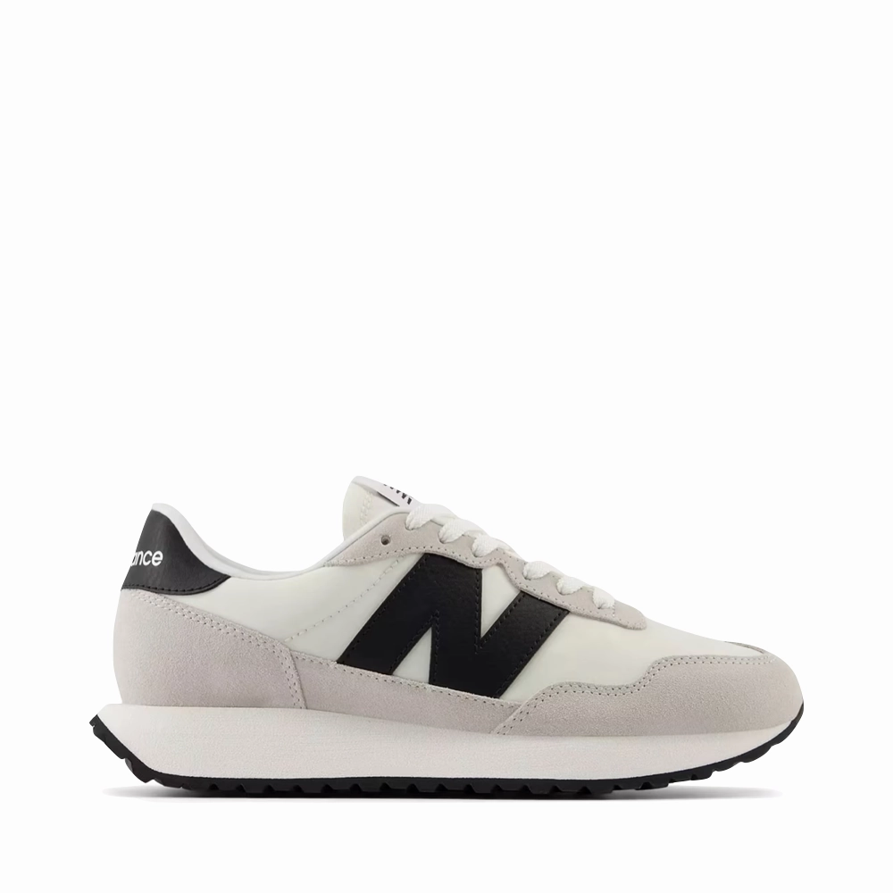 New Balance Women's 237 Sneaker in Sea Salt with Black Run Errand On The Move