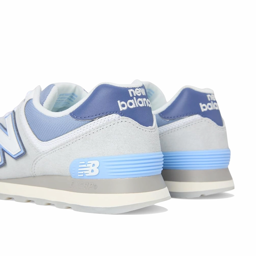 New Balance Women's 574 Sneaker in Pearl Grey/White Hook And Loop Foot Daily