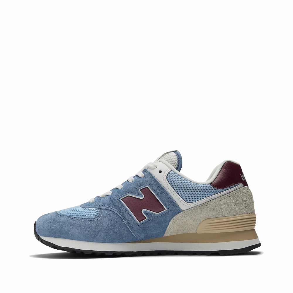 New Balance Women's 574 Sneaker in Shoreline Blue with Stillwater No Stress High Top