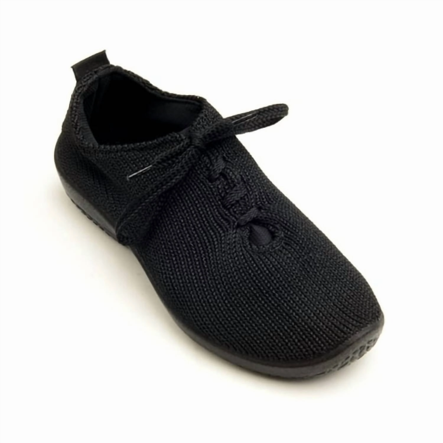 Women's Ls Knit Sneaker Shoe In Black Shock-absorbent arch Foot Fresh