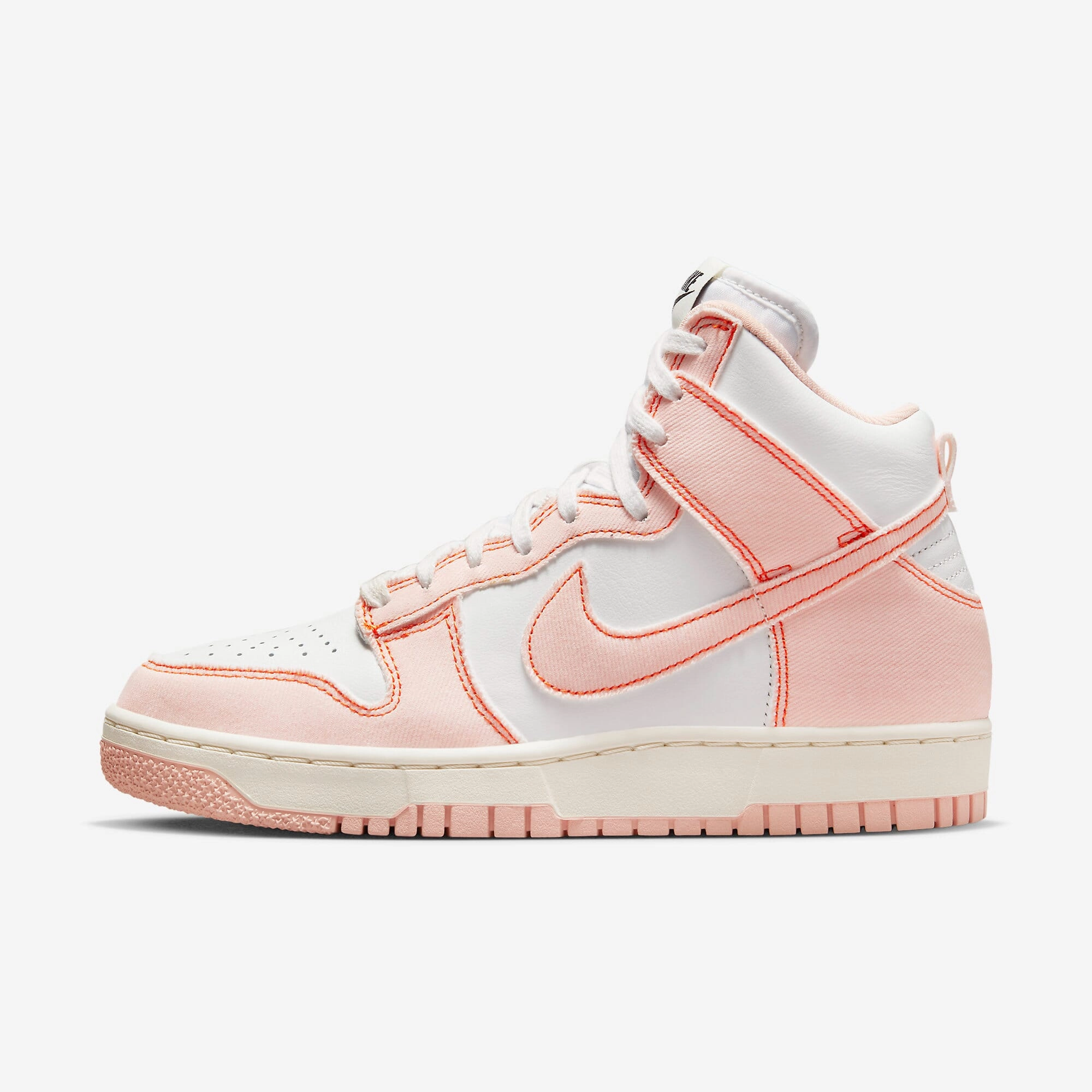 Comfort Upper Material Anatomical Shape Design Nike Dunk HI 1985 White/Arctic Orange-Sail  DV1143-800 Women's