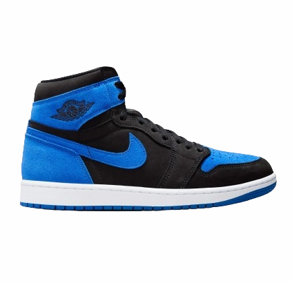 Comfort support CloudTec Nike Men's Air Jordan 1 High Shoes - Black / Royal Blue / White