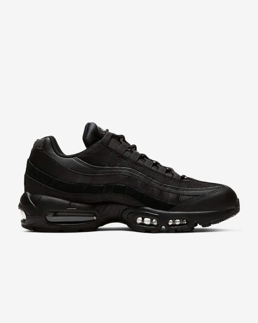 Nike Men's Air Max 95 Essential Shoes - Black / Dark Grey suede upper