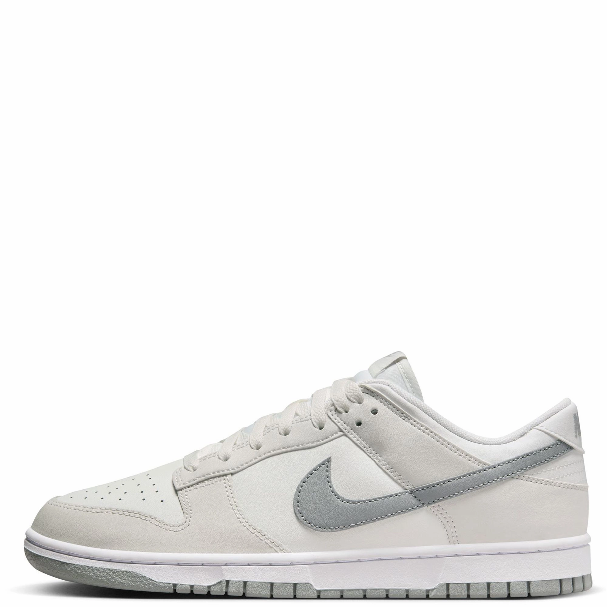 advanced runner running wear Tapered Collar Nike Men's Dunk Low Retro Shoes - Summit White / Light Smoke Grey