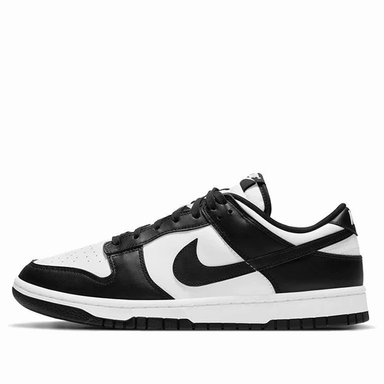 Nike Men's Dunk Low Shoes - Black / White Ergonomic Footbed Shape Lightweight Cushioning System