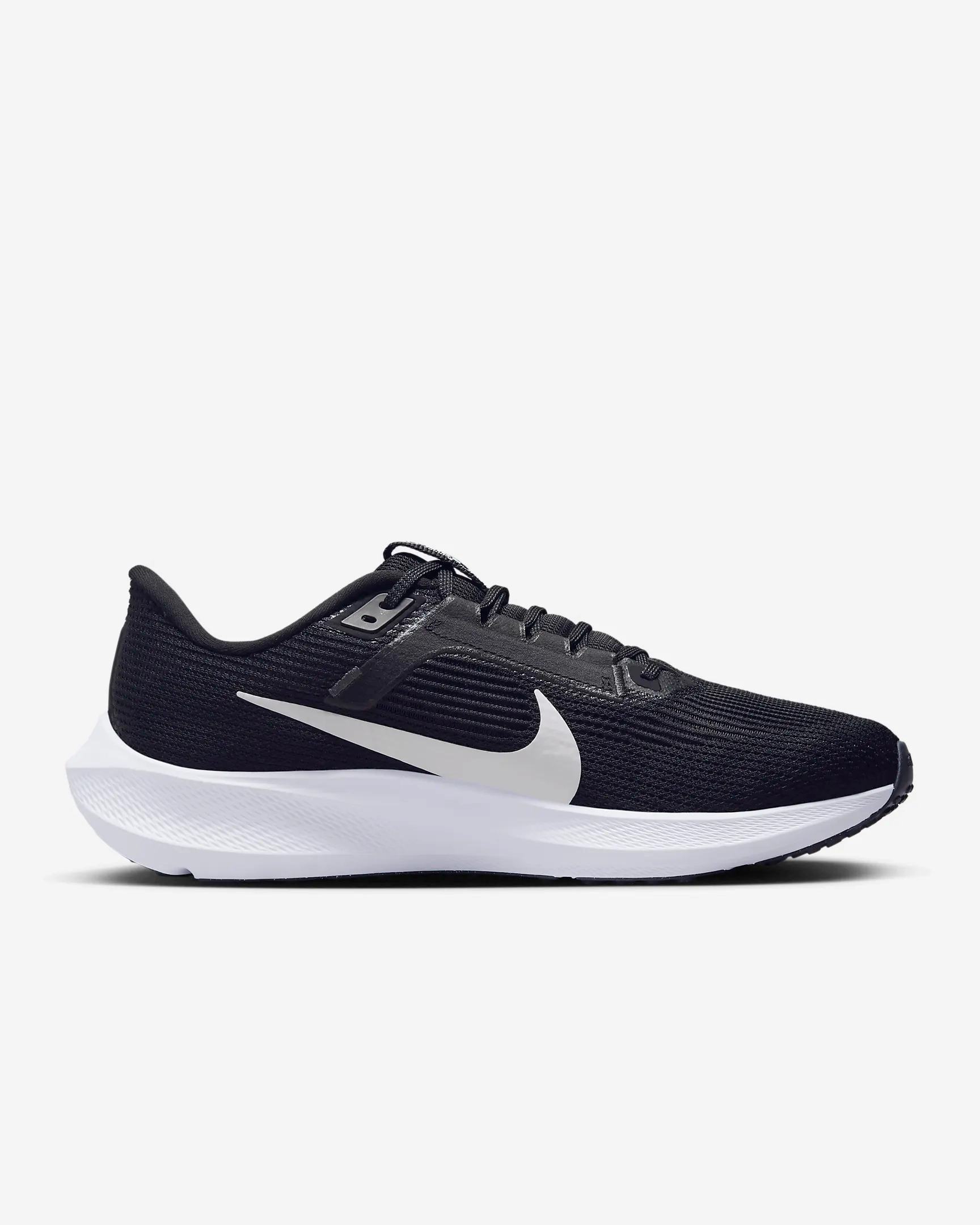 road runners' shoes complex design Nike Men's Pegasus 40 Shoes - Black / Iron Grey / White