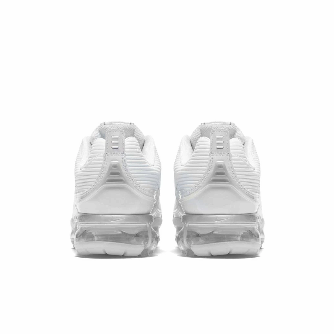 Nike Men's Vapor Max 360 Shoes - Triple White Tapered Heel Collar Zero-gravity foam