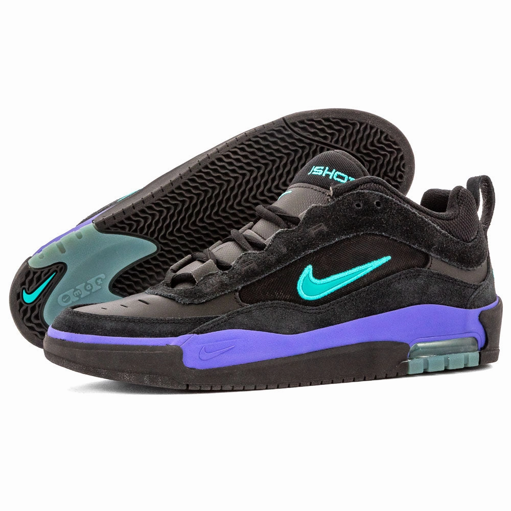retro - style shoes Vegan - friendly Nike SB - Air Max Ishod (Black/Dusty Cactus)
