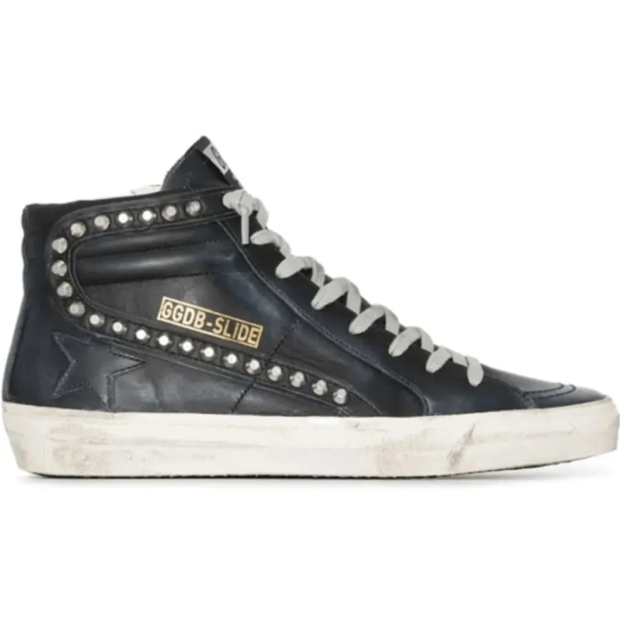 Golden Goose Slide Black with Studs Women's Sneakers Support Tech