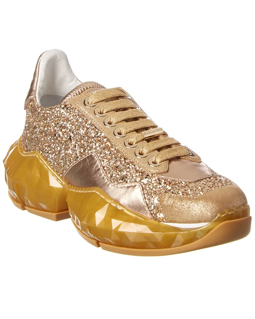 Jimmy Choo Diamond/F Leather & Glitter Sneaker Busy Lifestyle