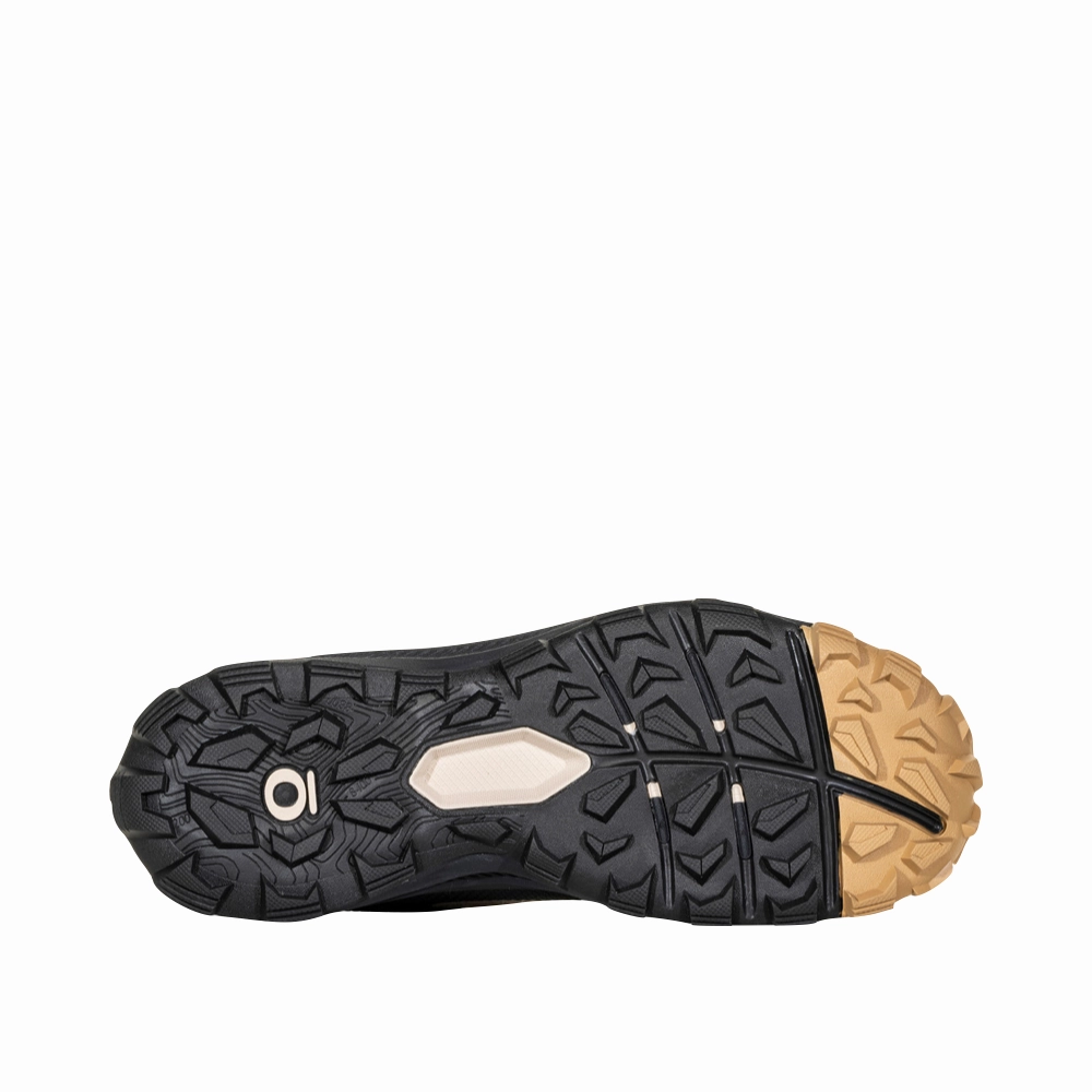 Sleek Build Oboz Women's Katabatic Low Hiker in Snow Leopard Tan/Black