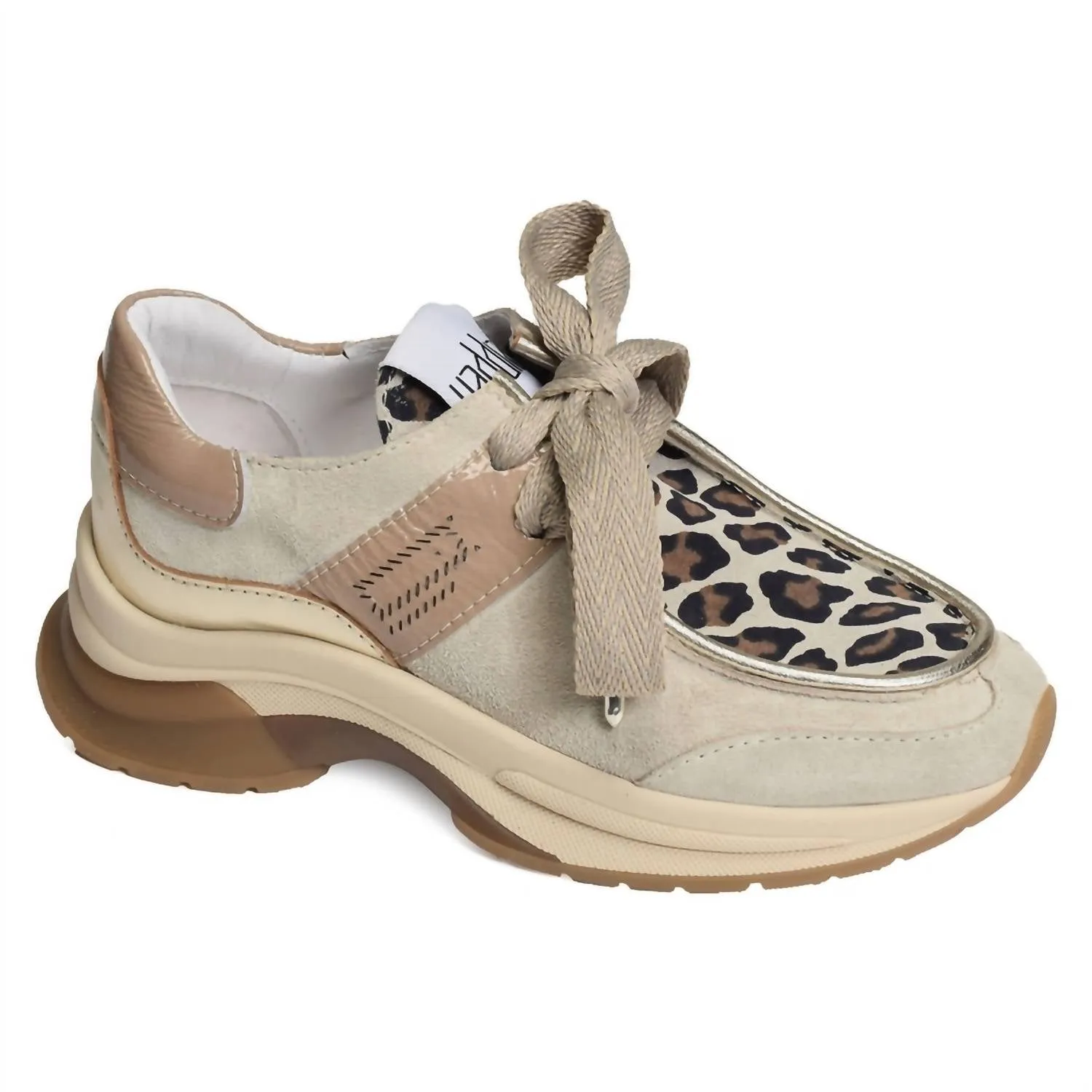 Women's Turbo Sneaker In Taupe Luxe Comfort Lace Up