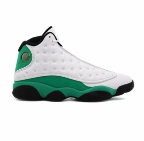 Nike Men's Air Jordan 13 Retro Lucky Shoes - White / Lucky Green / Black running for leisure shoes
